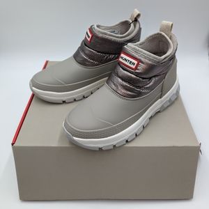 Hunter Original Metallic Snow Ankle Boot Women’s Size 6 & 9 Silver Hail Grey